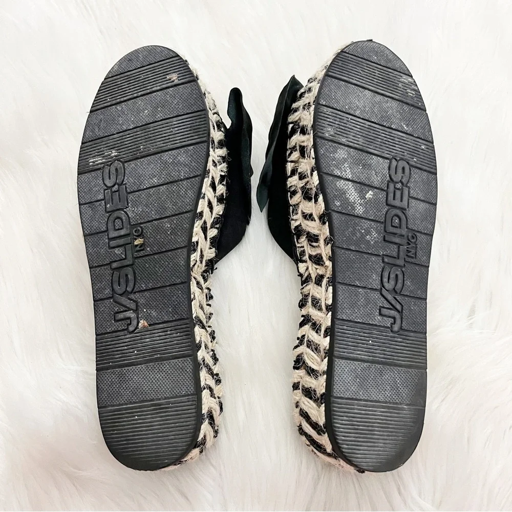J/Slides NYC Espadrille Black Bow Sandals